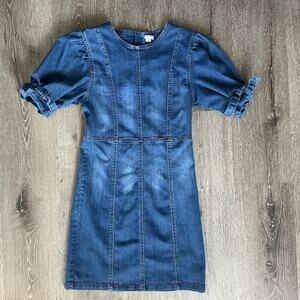 Habitual Kids‎ Denim Dress Bow Sleeve Zip Back Cowgirl Country Rodeo Girls 14